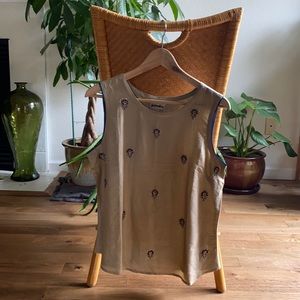 BRAND NEW embroidered silk sleeveless top